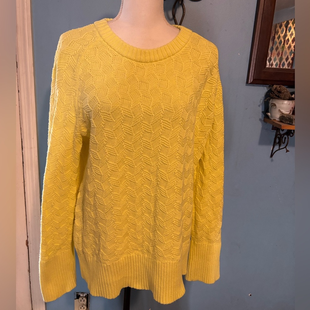 Free Assembly, Lemon Yellow, Crew Neck, Sweater